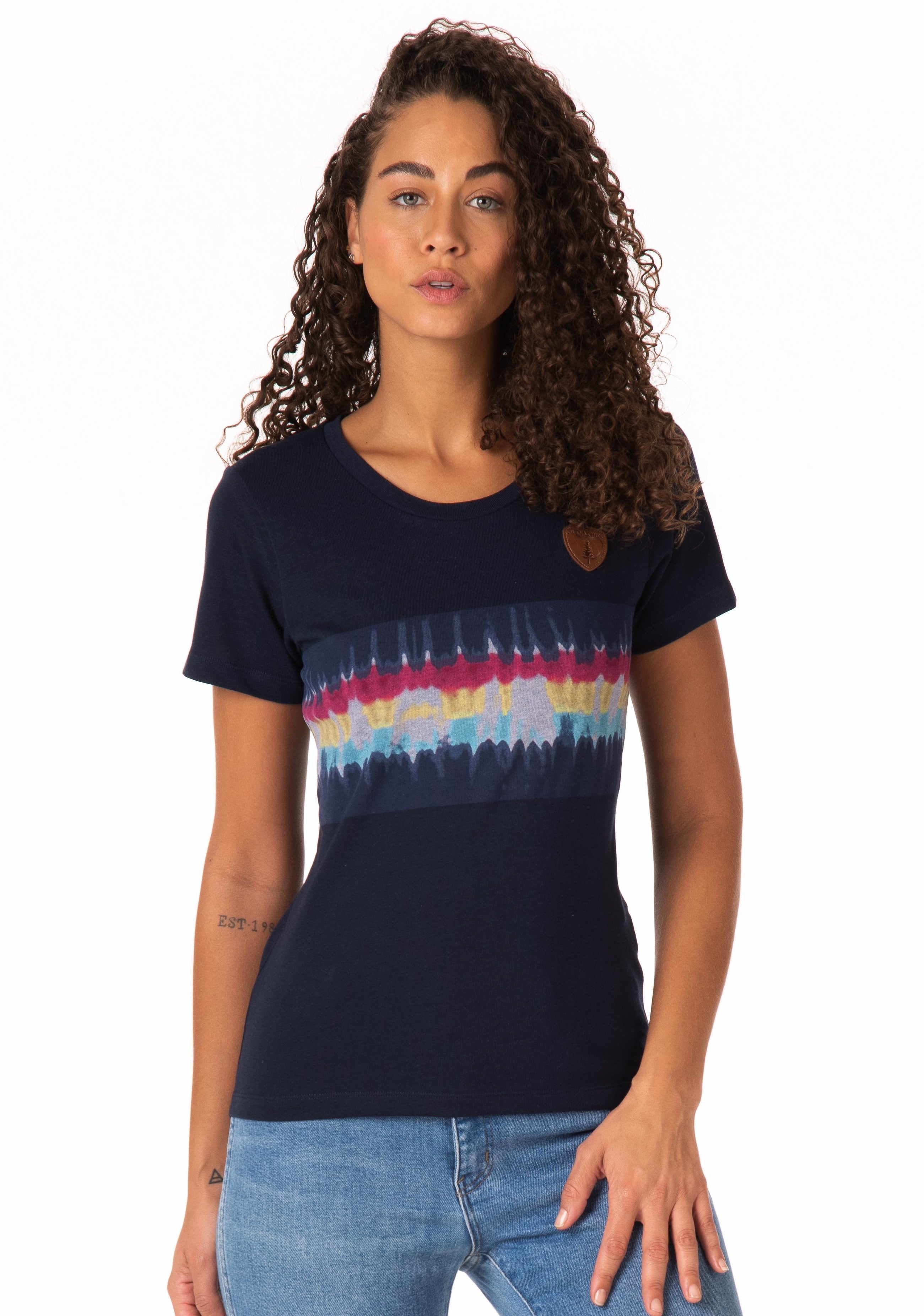 Ari Stripe Tie-Dye Indigo Mix Tee