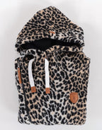 Bliss Sherpa Leopard Printed Hoodie