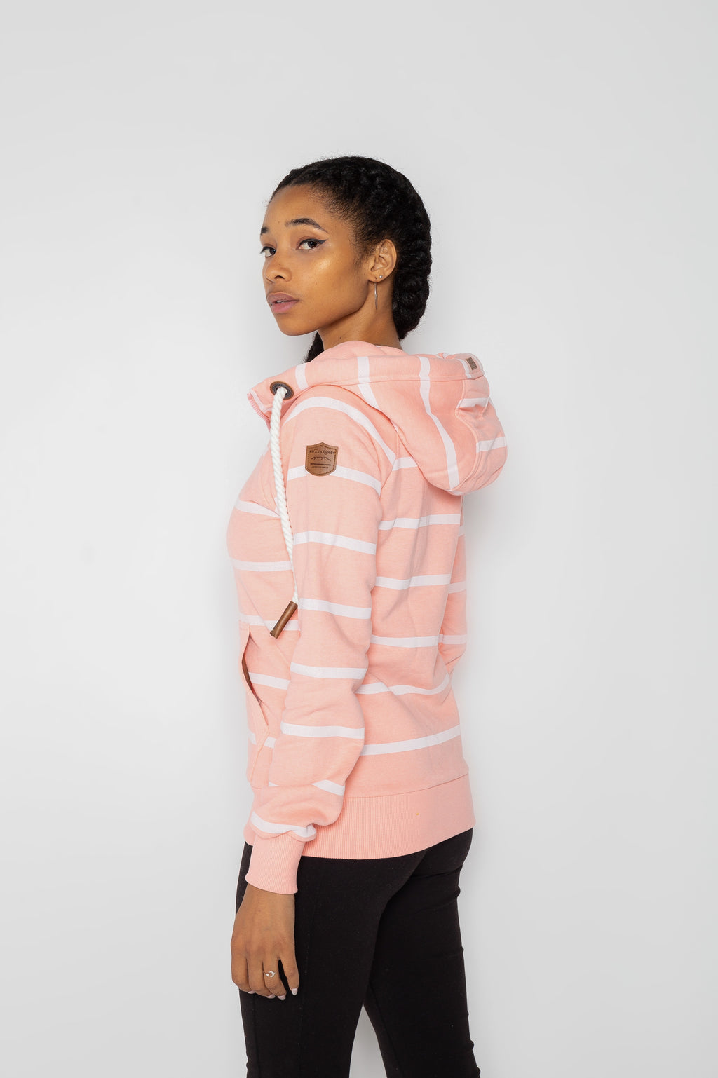 Hera Printed Peachy Stripe Full-Zip Hoodie