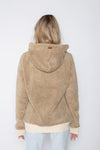 Fay Sherpa Oatmeal Snap-Neck Hoodie