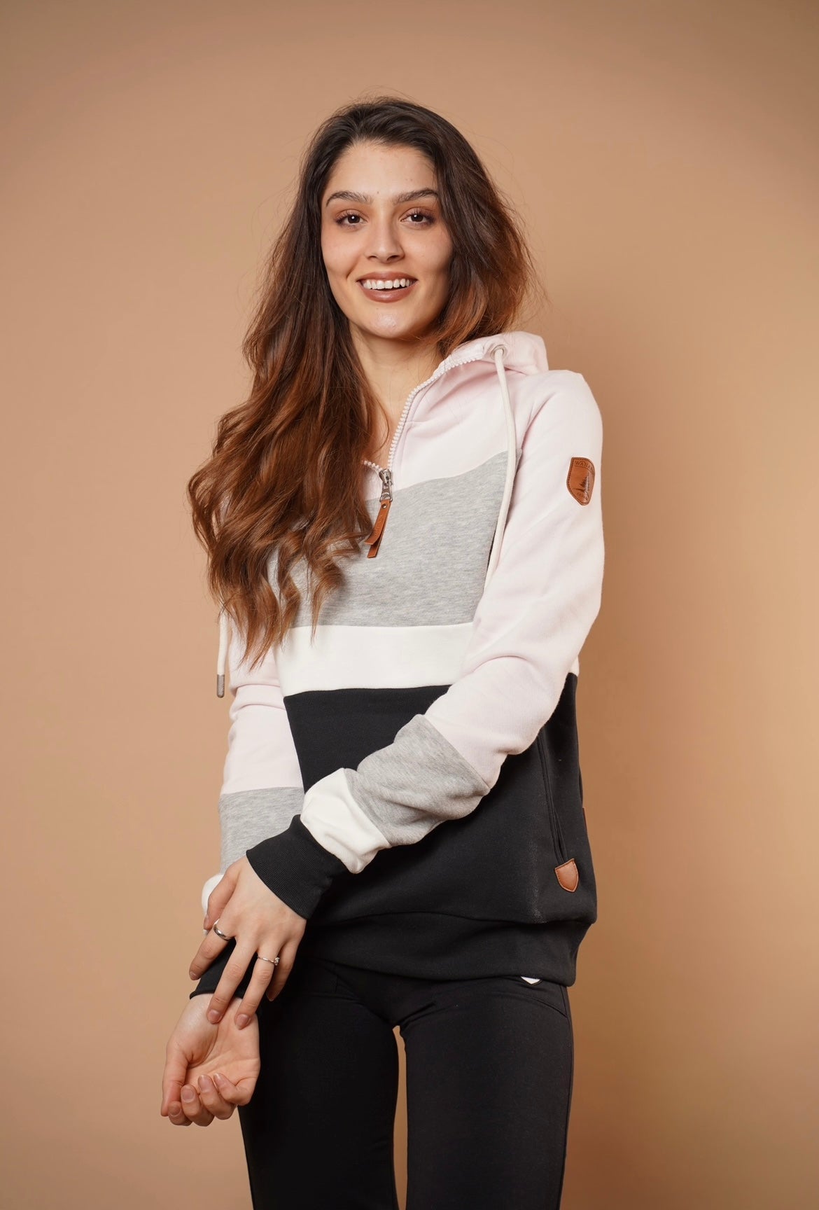 Suzon Half-Zip Hoodie in Primrose Mix Secondary image