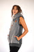 Zoe Sherpa Dark Heather Grey Hoodie Vest