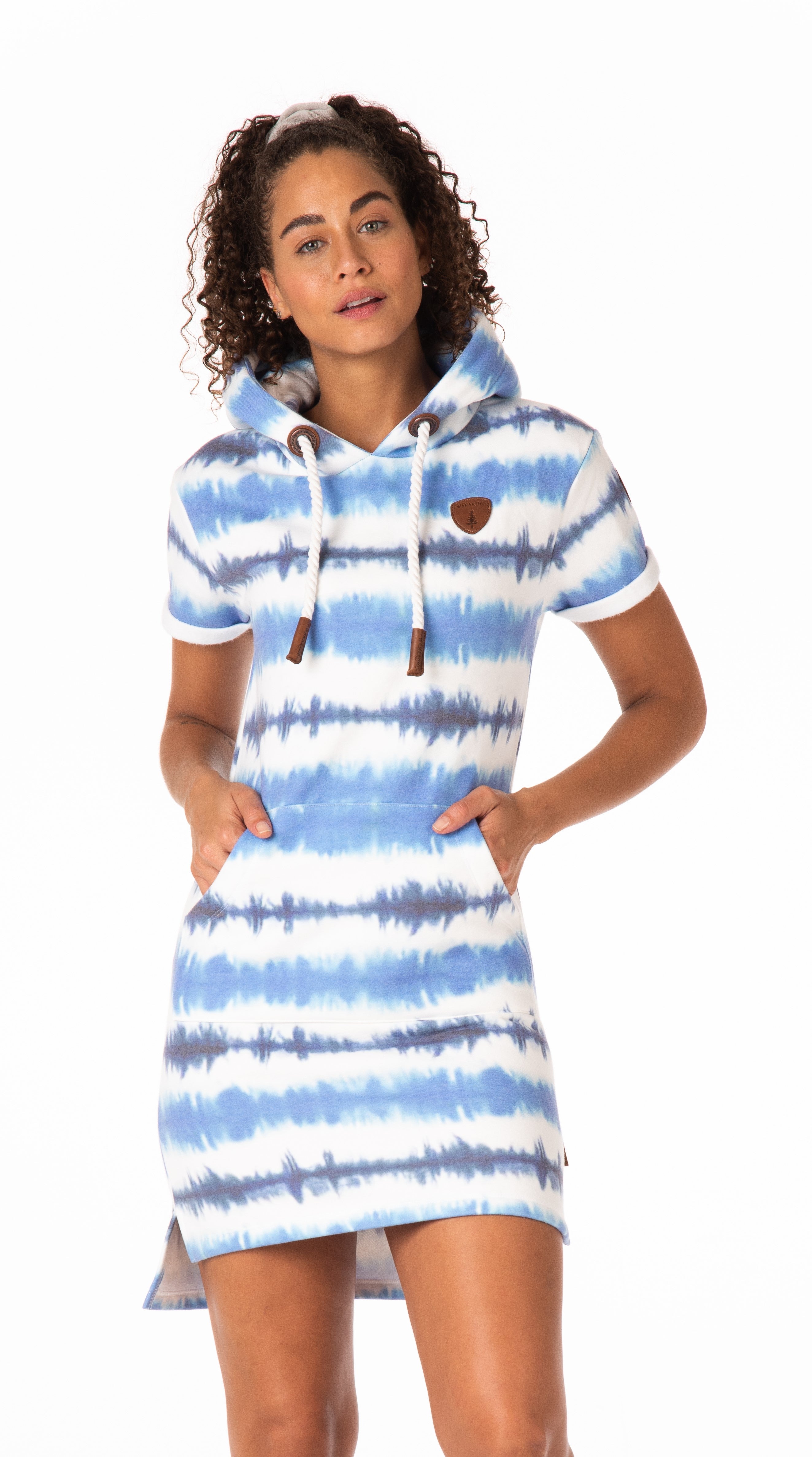 Rebekka Light Indigo/Ink Tie-Dye Hoodie Dress Main image