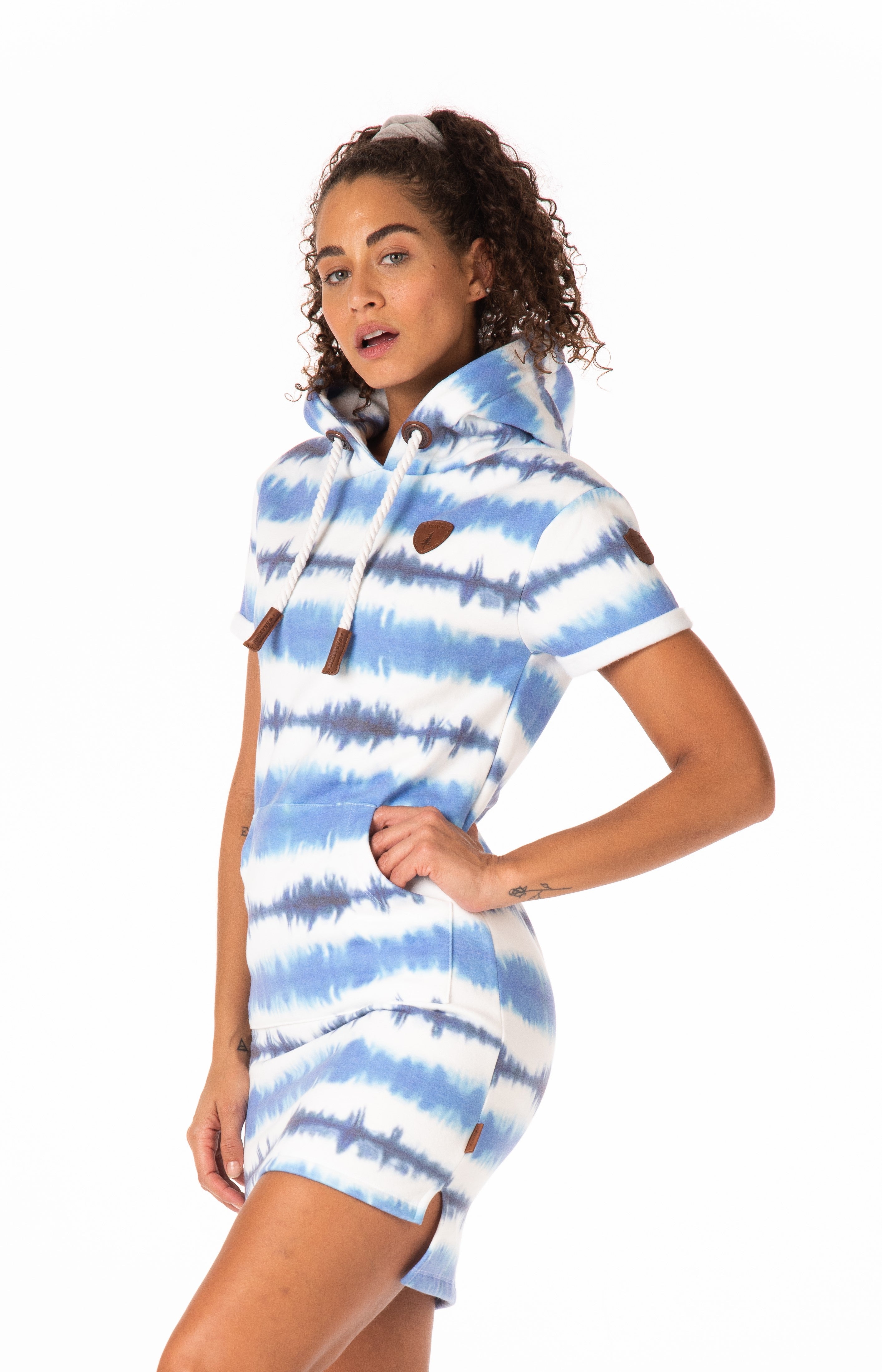 Rebekka Light Indigo/Ink Tie-Dye Hoodie Dress Secondary image