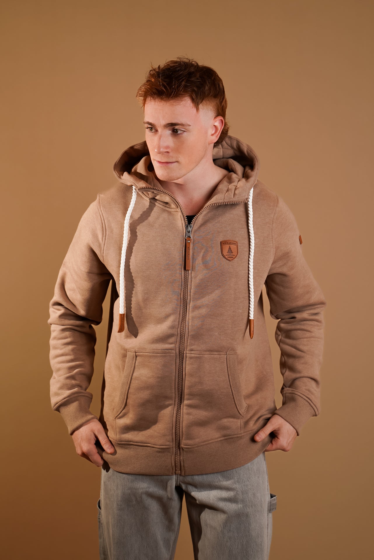 Zeus Mocha Full-Zip Hoodie