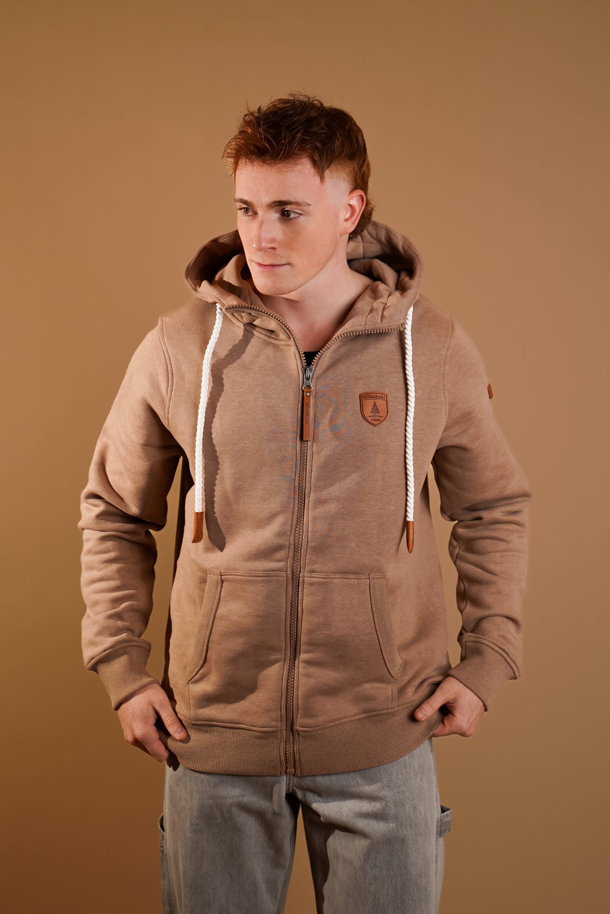 Zeus Mocha Full-Zip Hoodie
