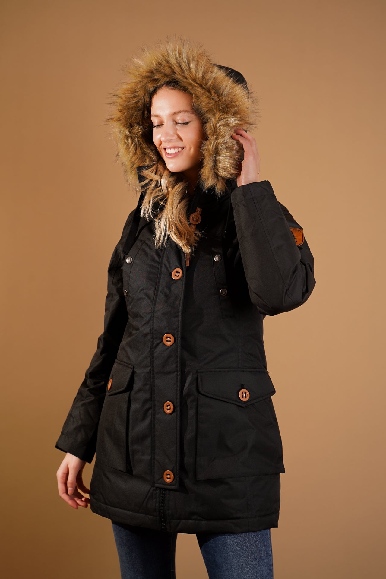 Everly Black Parka Secondary image