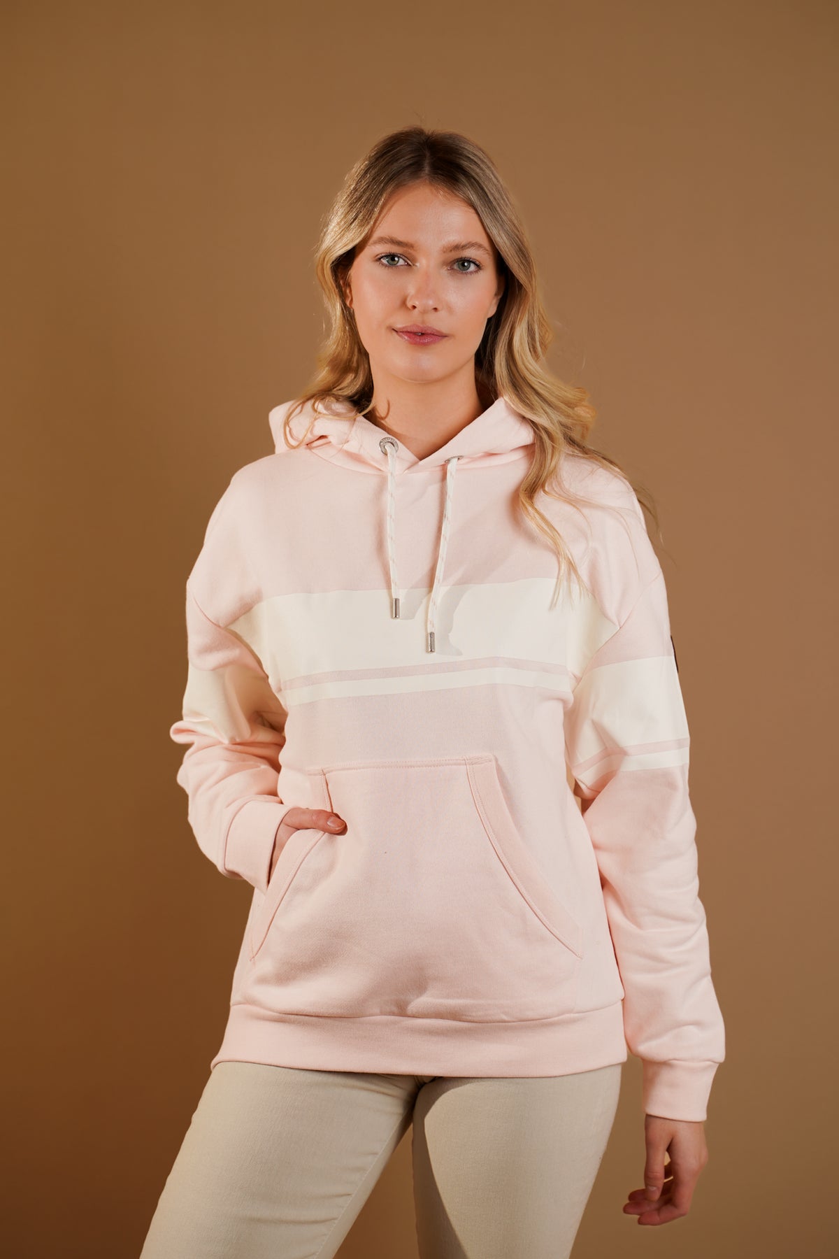 Sweat à capuche rose poudré Jimena