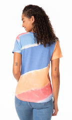 Ari Diagonal Tie-Dye Strong Blue Mix Tee