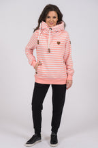 Artemis Printed Peach Stripe Hoodie