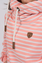 Artemis Printed Peach Stripe Hoodie