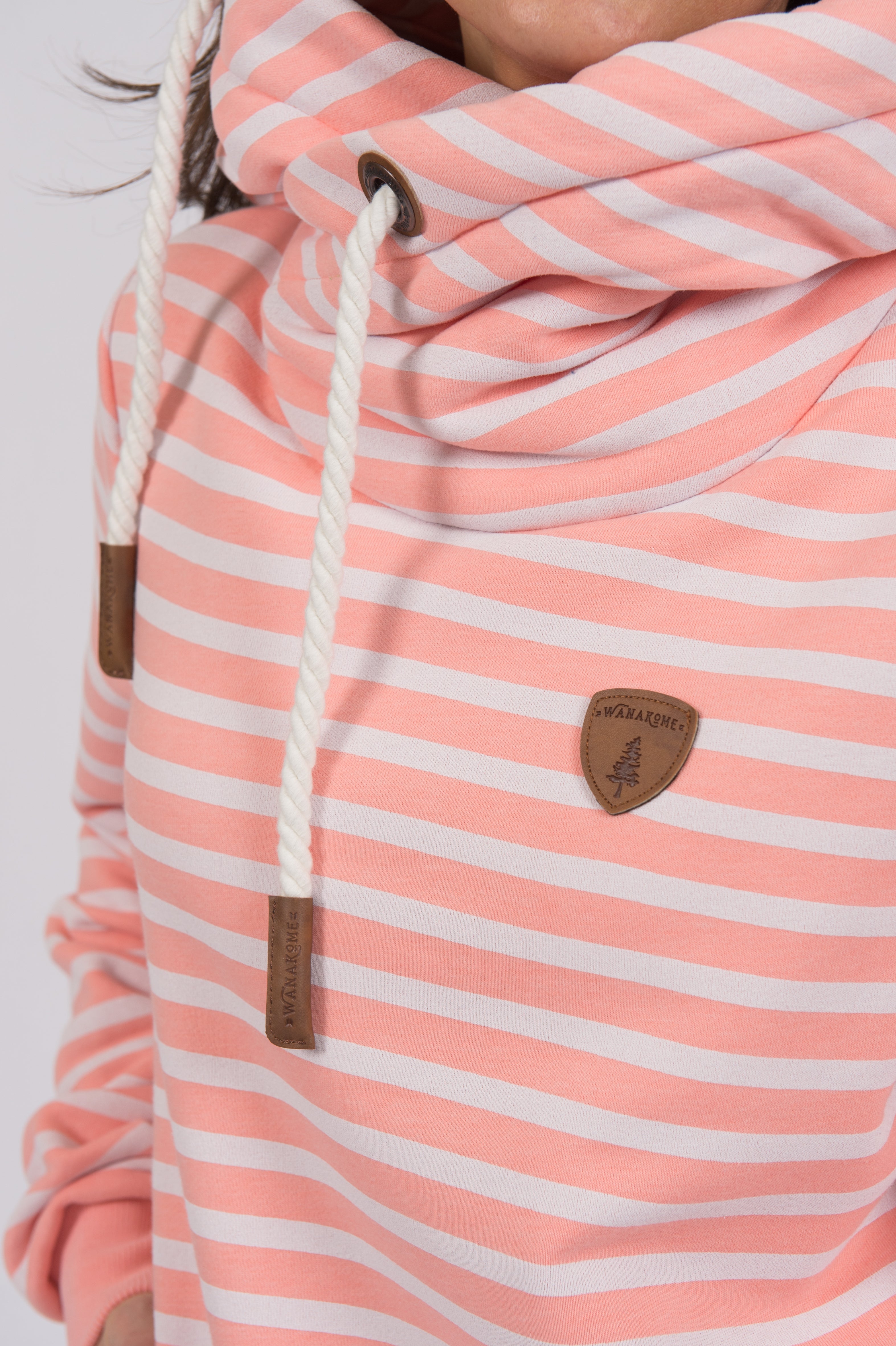 Artemis Printed Peach Stripe Hoodie