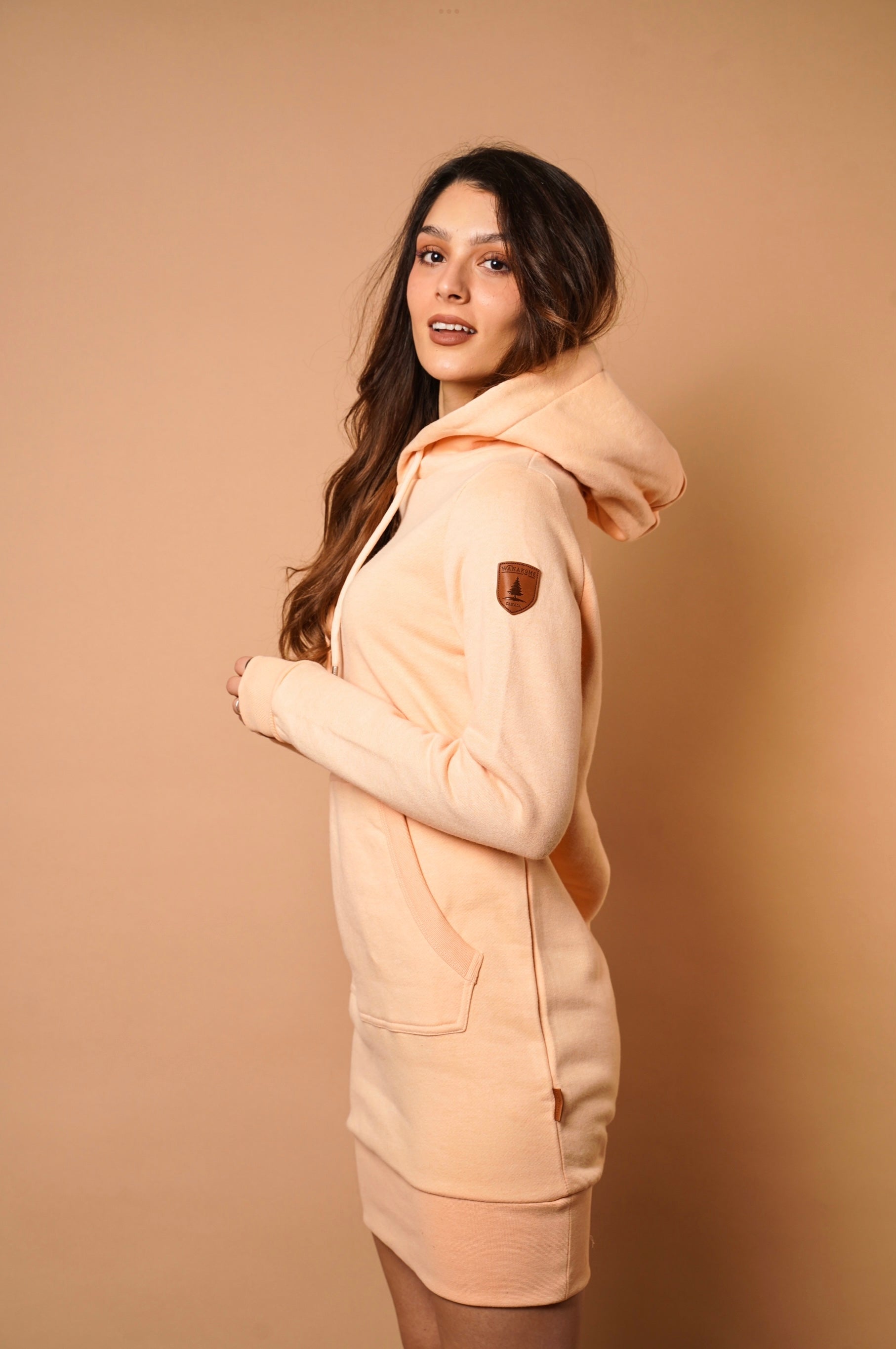 Carmen Peach Hoodie Dress