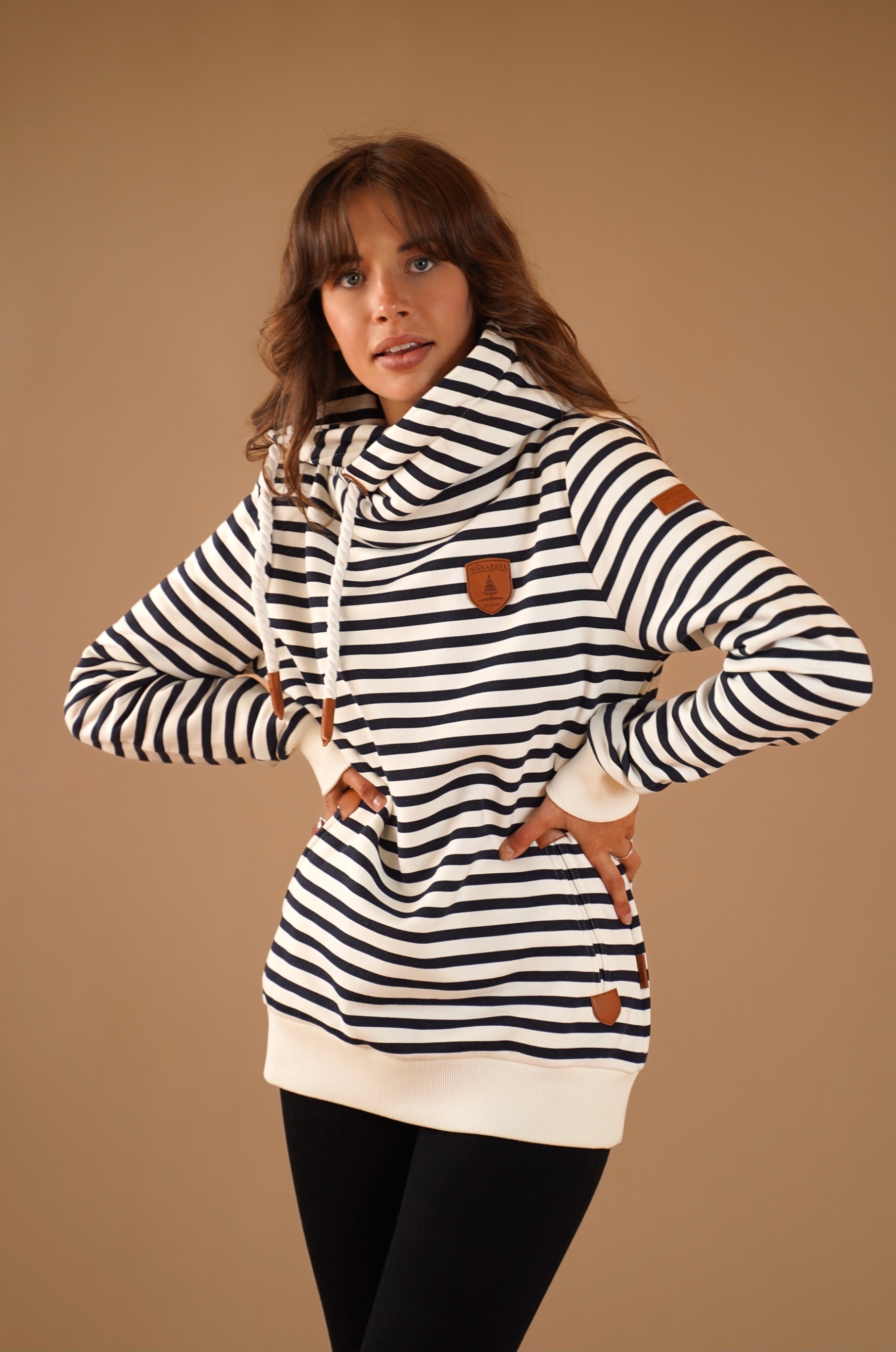 Artemis Printed Navy Stripe Hoodie