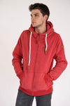 Zeus sweat à capuche zippé de couleur rouge