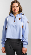 Leelee Lux Baby Blue Jay Half-Zip Hoodie